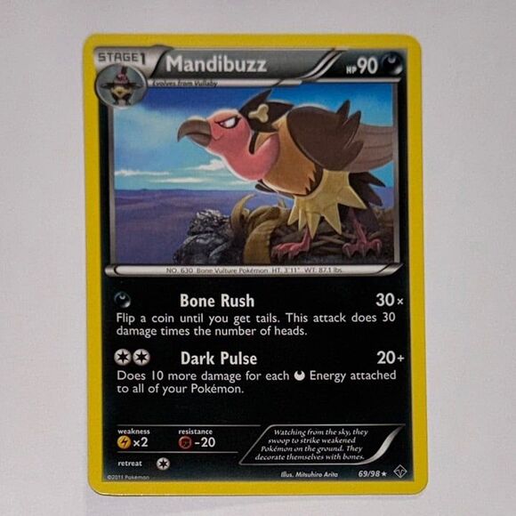 POKEMON CARD: Mandibuzz #69/98 (Pokemon Emerging Powers) - Picture 1 of 2